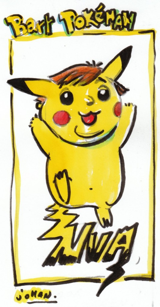 Bart de Wever dessiné en Pikachu de Pokémon.